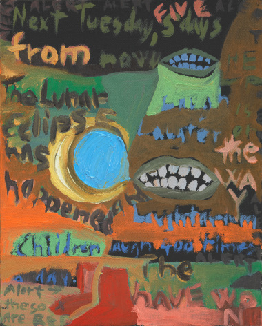 Ficre Ghebreyesus Next Tuesday (Election Day), c. 2004 Acrylic on canvas 10 x 8 in (25.4 x 20.3 cm) Framed: 12 &frac12; x 10 &frac12; x 1 &frac34; in (31.8 x 26.7 x 4.4 cm) (GL13837)