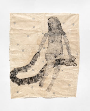 Kiki Smith Woman on Snake, 2010 Ink on Nepalese paper 71.26 x 59.45 inches (181 x 151 cm) (GL14840)