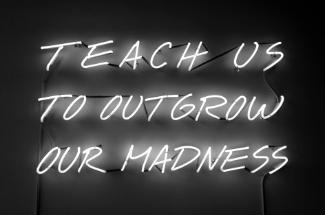 Alfredo Jaar Teach Us To Outgrow Our Madness, 1995 Neon 24 x 44 inches (61 x 111.8 cm)