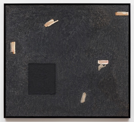 Samuel Levi Jones Dark matter, 2023 Deconstructed and pulped law book covers on canvas 90 x 100 in (228.6 x 254 cm) (GL15974)