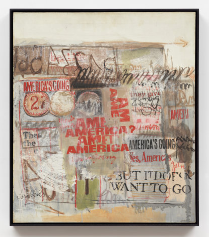 Sarah Grilo America's going..., 1967 Oil on canvas 30 ⅛ x 26 in (76.5 x 66 cm) Framed: 31 x 26 &frac34; x 2 in (78.7 x 67.9 x 5.1 cm) (GL16192)