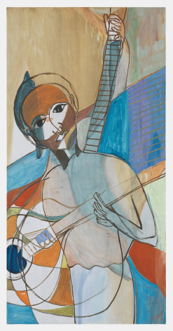 Ficre Ghebreyesus  Seated Musician VI, 2011  Acrylic on canvas  48 x 24 inches (121.9 x 61 cm)  GL13481