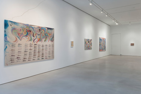 CHRIS JOHANSON Installation view of&nbsp;Considering Unknow Know With What Is, And&nbsp;at Mitchell-Innes &amp;amp; Nash, New York, 2021