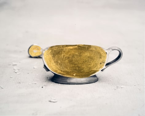 James Henkel  Repaired Sugar Bowl (Gold), 2018  Archival Pigment Print with Gold Leaf  8h x 10w in Unique, Contemporary art, photography, gold leaf