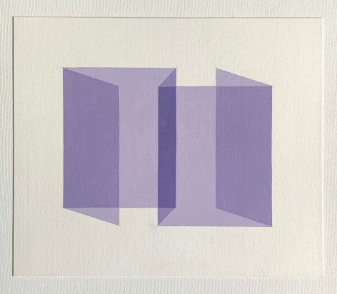 Ralston Fox Smith  Limbo, 2020  Oil on paper  10 1/2h x 12 1/2w in,  lavender geometric abstraction