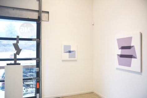 Installation image, Ralston Fox Smith, Asheville, Paintings, sculpture, light works.