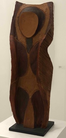 Gerald van de Wiele  Woman in Parts, 2012  Cherrywood  34 1/2h x 11w x 9d in, hand carved sculpture of an abstracted woman