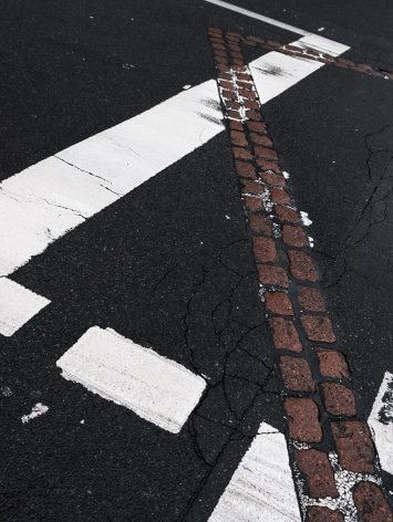 Geometric photograph of lines in the road
