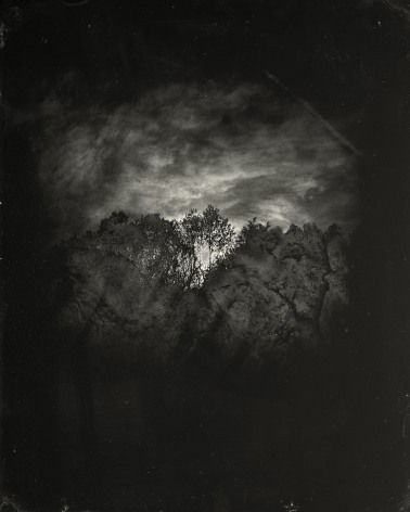 Black and white landscape tintype photograph