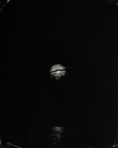 Dark black and white skyscape tintype photograph