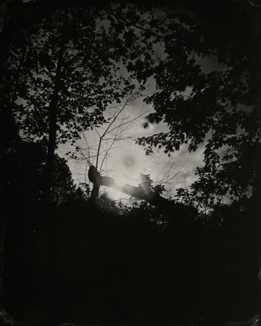 Black and white landscape tintype photograph