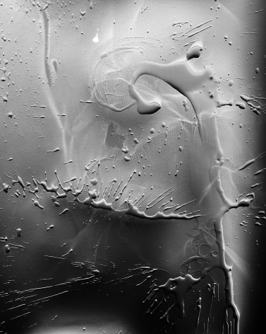 Ben Nixon  Spit Shine, 2016  Silver Gelatin Photogram  24h x 20w in. a photogram containing topographical splatter marks