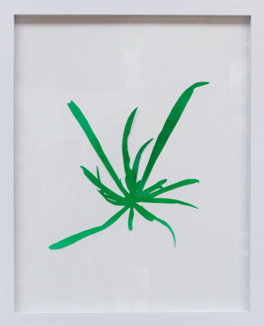 Hannah Cole  St. Augustine Grass, 2018  watercolor on cut paper  Framed: 20h x 16w in 50.80h x 40.64w cm  HC_036