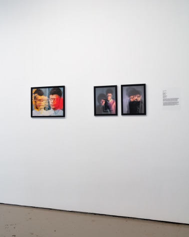 Installation view of self portraits by Liz Williams