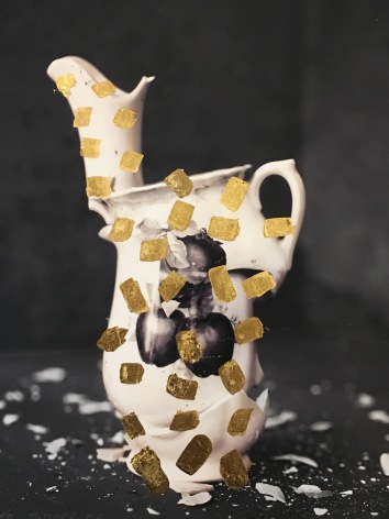 James Henkel  Repaired Pitcher #2, 2018  Archival pigment print with gold leaf  10 x 8 inches  Unique, contemporary art, photography, vessels, gold leaf