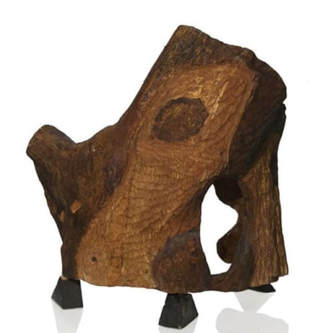 Gerald van de Wiele  Voice of Caves, 2008  Hand Carved Black Walnut  24 1/2h x 25w x 15d in, hand carved abstract sculpture