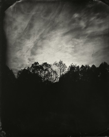 Black and white landscape tintype photograph