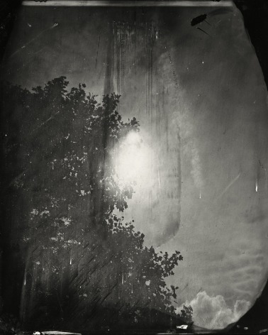 Black and white landscape tintype photograph