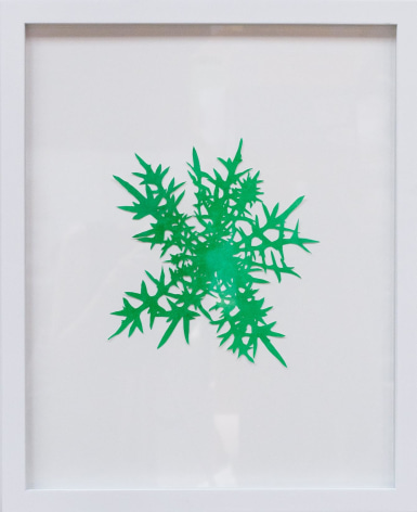 Hannah Cole  Thistle, 2018  watercolor on cut paper  Framed: 20h x 16w in 50.80h x 40.64w cm  HC_051