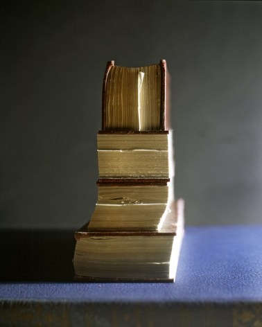 James Henkel  Rearranged Book, 2004  Archival Pigment Print  14h x 11w in 35.56h x 27.94w cm  Out of 30  JHe_047  $ 250.00, a book cut into pieces and stacked back up again