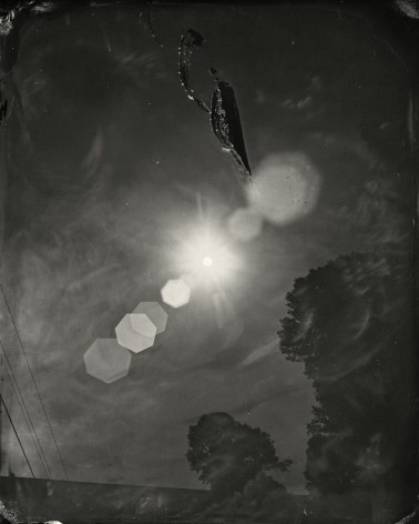 Black and white landscape tintype photograph