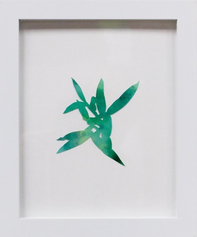 Hannah Cole  Crabgrass #6, 2018  watercolor on cut paper  Framed: 10h x 8w in 25.40h x 20.32w cm  HC_049