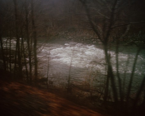 Landscape from train window, by McNair Evans