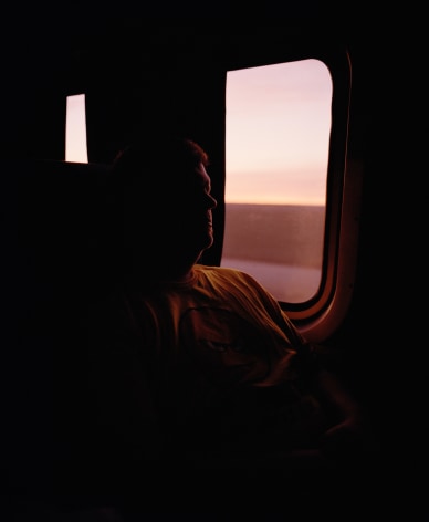 Silhouette portrait on a train, by McNair Evans