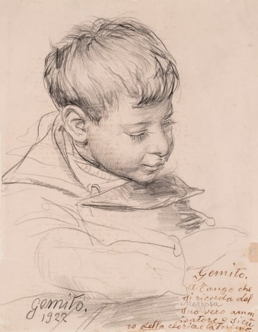 Vincenzo Gemito Italian, 1852-1929 . Head of a Boy, 1922    Pencil on paper 8 3/4 x 6 11/16 in.