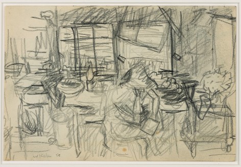 Wolf Kahn, Racepoint Cabin with a Guest, 1954    Pencil 6 x 9 inches
