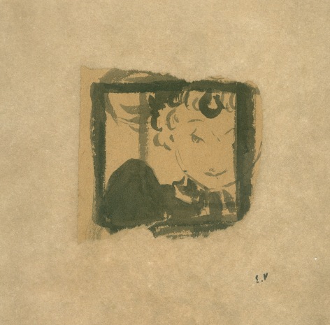 Edouard Vuillard  Marie at the Window, c. 1890  Brush and ink on paper  3 x 3 1/4 inches