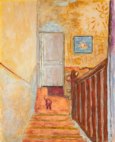 Pierre Bonnard L'Escalier, c. 1932    Oil and gouache on paper, laid down on canvas 25 1/4 x 19 1/2 inches