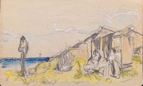 Edouard Vuillard, Bathing Huts on the Beach in Normandy, c. 1902