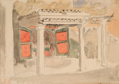 Eugene delacroix Interior of a Moroccan House, 1832    Watercolor and pencil on paper 4 1/2 x 6 3/8 inches