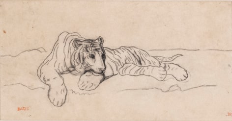 Antoine-Louis Barye Reclining Tiger, c. 1850-70