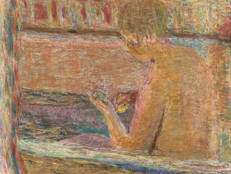Pierre Bonnard La Baignoire, 1942      Gouache, pastel and colored crayon on paper 19 3/4 x 25 5/8 inches