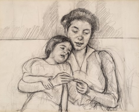 Mary Cassatt The Knitting Lesson, c. 1902&nbsp;&nbsp;   Pencil on paper 12 1/2 x 16 3/8 inches