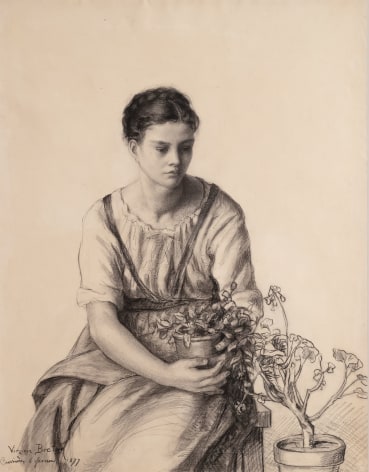 Virginie Demont-Breton Young Woman with Geranium, 1877