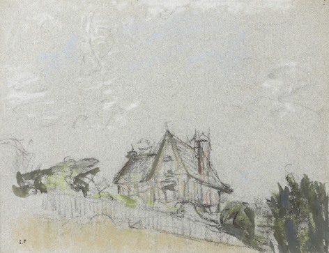 House in Le Pouliguen, c. 1908 Pastel on paper 9 &times; 11&frac34; inches
