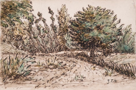 Sentier bord&eacute; d&#039;arbres, c. 1866-1867, &nbsp;