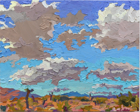 Cloudy Desert Days, 2023    Oil on panel 10 x 8 inches