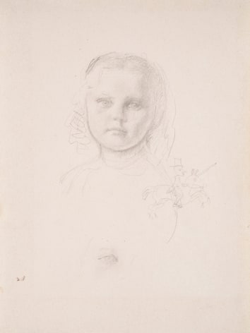 BALTHUS French, 1908-2001 . Study for &quot;Portrait of Mme. Matossian and her daughter Dalit&eacute;&quot;, 1944     Graphite on paper 10 7/8 x 8 1/4 in. (27.6 x 21 cm