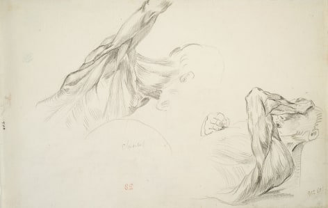 Eugene Delacroix  Two Studies of the Flayed Muscles of a Man's Head and Shoulder (Ecorché – Deux études de la tête et des épaules d’un homme)