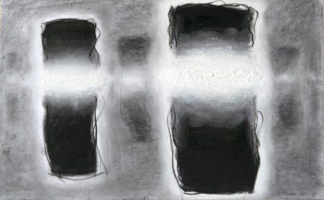 Gerard Mosse, B &amp; W 1, 2013-16  10 3/8 x 17 in.   Graphite, conte crayon, charcoal, acrylic, and pigment on plate paper