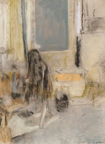 Edouard Vuillard, The Model with Long Hair, c. 1908, Pastel and distemper on paper 24 3/8 x 18 1/2 inches