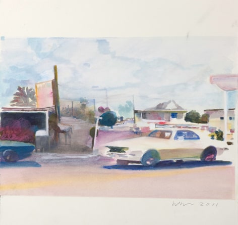 Wendy Mark, The Pink Street/1, 2011  Oil on prepared paper 22 &times; 30 inches