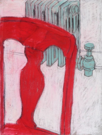 George Segal, Untitled (Red Chair), 1970, Pastel on paper 25 x 19 inches