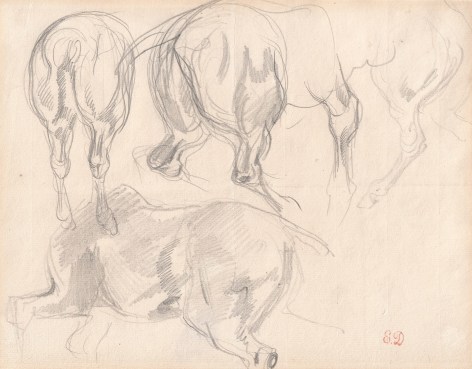 Eugene Delacroix Horses study