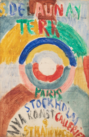 Design for the cover of the exhibition catalogue WYA Konstgalleriet, Stockholm (Projet de couverture pour le catalogue de l'exposition &agrave; la NYA Konstgalleriet de Stockholm), 1916, Portugal  Wax on paper 12 7/8 x 8 5/8 inches