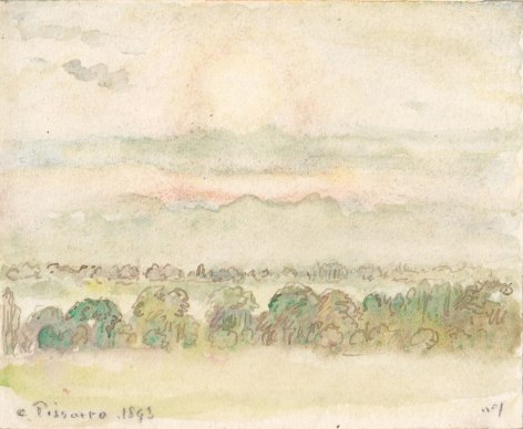 Coucher de soleil no. 1, 1893    Watercolor on paper 4 1/2 x 5 1/4 inches